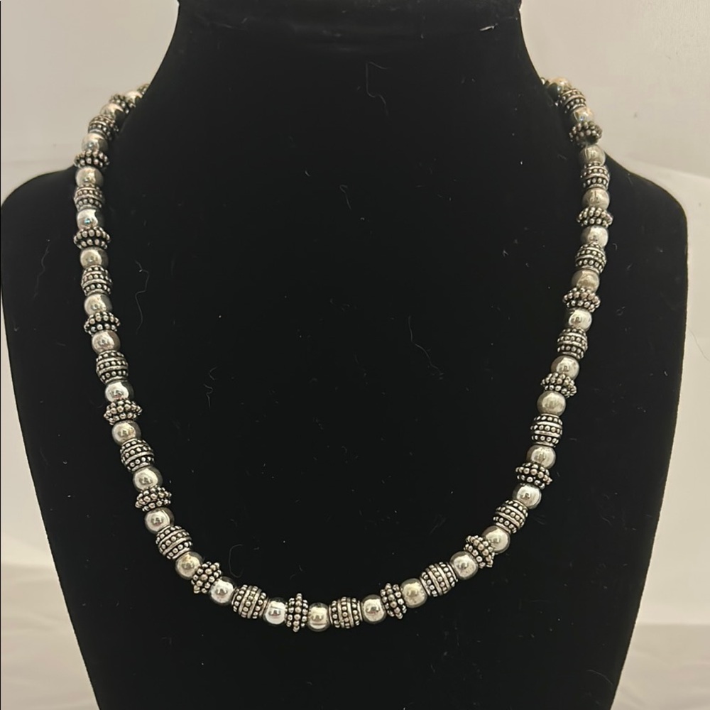 Napier Silver Necklace with Decorative Spacers 17’